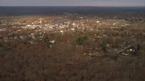Approaching and flying over Danielson, Rhode Island. Shot in November 2011. Stock Footage 59167922