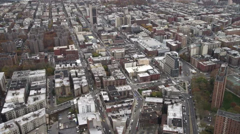 Approaching and partially orbiting the Apollo Theater and Martin Luther King Stock Footage 59172451