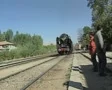 Approaching and passing steam train SD Footage