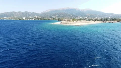 Approaching Antirrio Castle Stock Footage 211210668