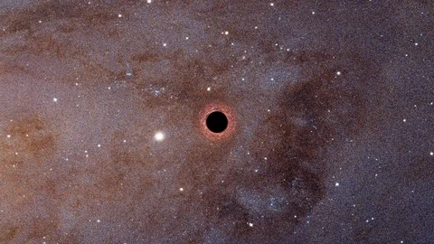 Approaching black hole is visible through gravitational lensing, elements Stock Footage 95911009