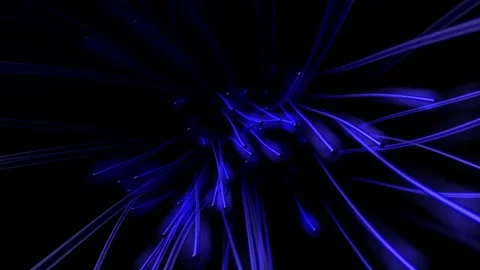 Approaching Blue Particles with trails (3d rendering) Stock Footage 84780120