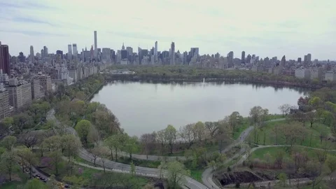 Approaching Central Park Pond Stock Footage 74813930