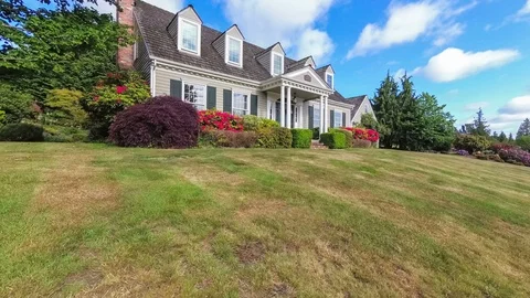Approaching a colonial style house Stock Footage 90349108