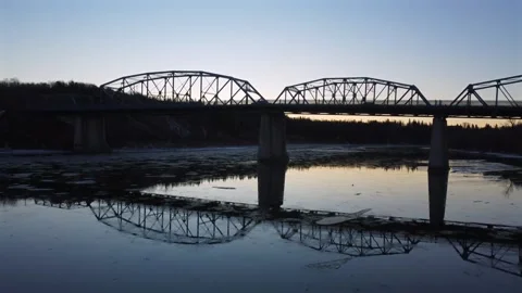 Approaching the Dawson Bridge Stock Footage 322118036