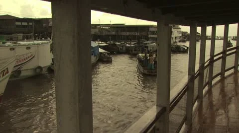 Approaching the Docks of Belem Do Para in Brazil 動画素材 19214450