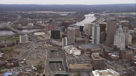 Approaching downtown Hartford, Connecticut. Shot in November 2011. Stock Footage 59168839