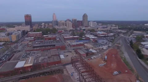 Approaching downtown Raleigh, NC at dusk in the spring of 2016. Stock Footage 63522713