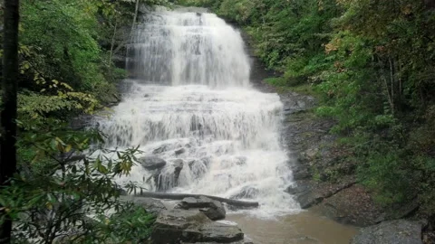 Approaching drone shot of Waterfall in Blue Ridge Mountains Stock-Footage 140274204