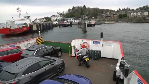 Approaching Dunoon pier on the Sound of Soay, Scotland, UK Stock Footage 237898459
