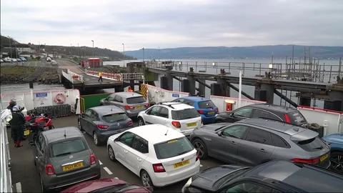 Approaching Dunoon pier on the Sound of Soay, Scotland, UK Stock Footage 237898469