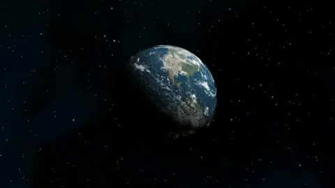 Approaching Earth and Moving Sunlight Stock Footage 269646676