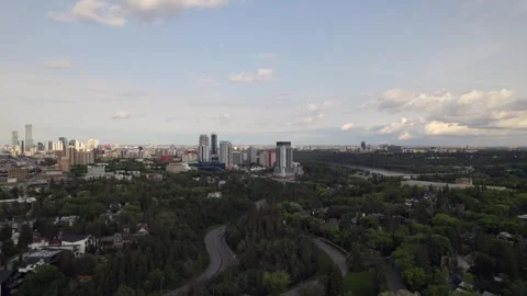 Approaching Edmonton from West of Downtown Stock Footage 252828882