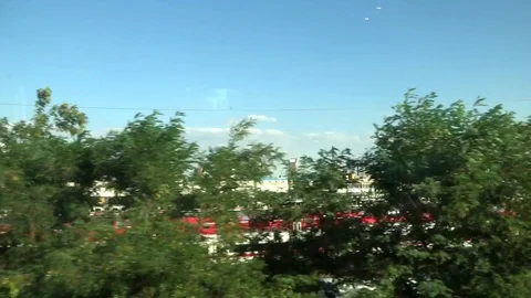 Approaching Frankfurt - view from the train window Stock Footage 95595006
