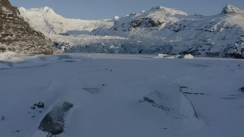 Approaching a glacier - amazing tracking shot, 4K Video stock 127590366