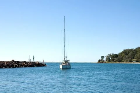 Approaching the harbour Stock Photos