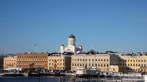 Approaching Helsinki from the sea Stock Footage 130112738