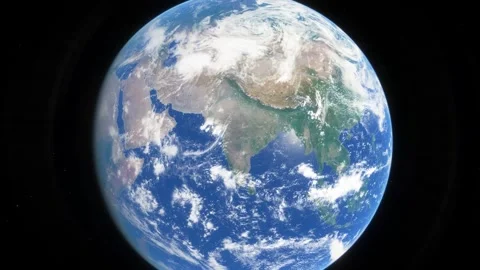 Approaching India from space. View from orbit with clouds Stock Footage 270724747