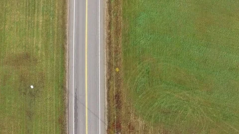 Approaching an Intersection From a Bird's Eye View Stock Footage 97959182