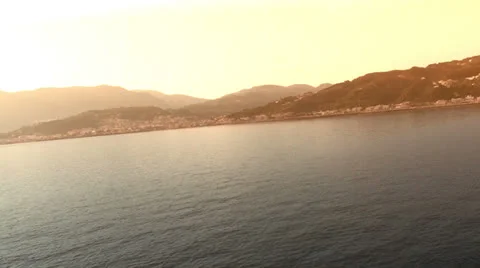 Approaching an island by boat Stock Footage 25937367