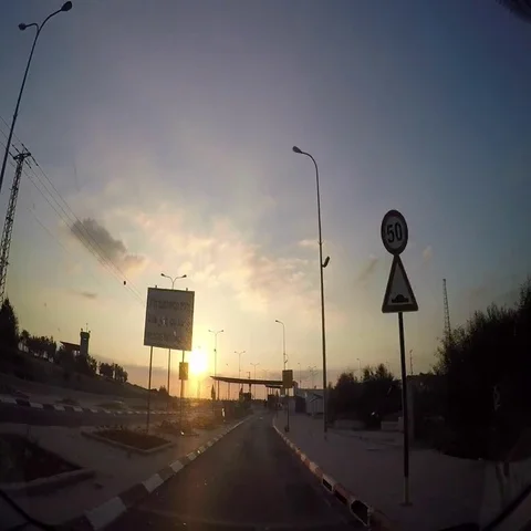 Approaching Israeli Border Stock Footage 69527608