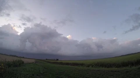 Approaching line of thunderstorms Stock Footage 342845319