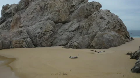 Approaching Lovers beach at lands end in cabo san Lucas. Stock Footage 133217176