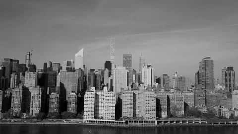Approaching Lower East Side New York City in Black and White - Part 3 Stock-Footage 83258719