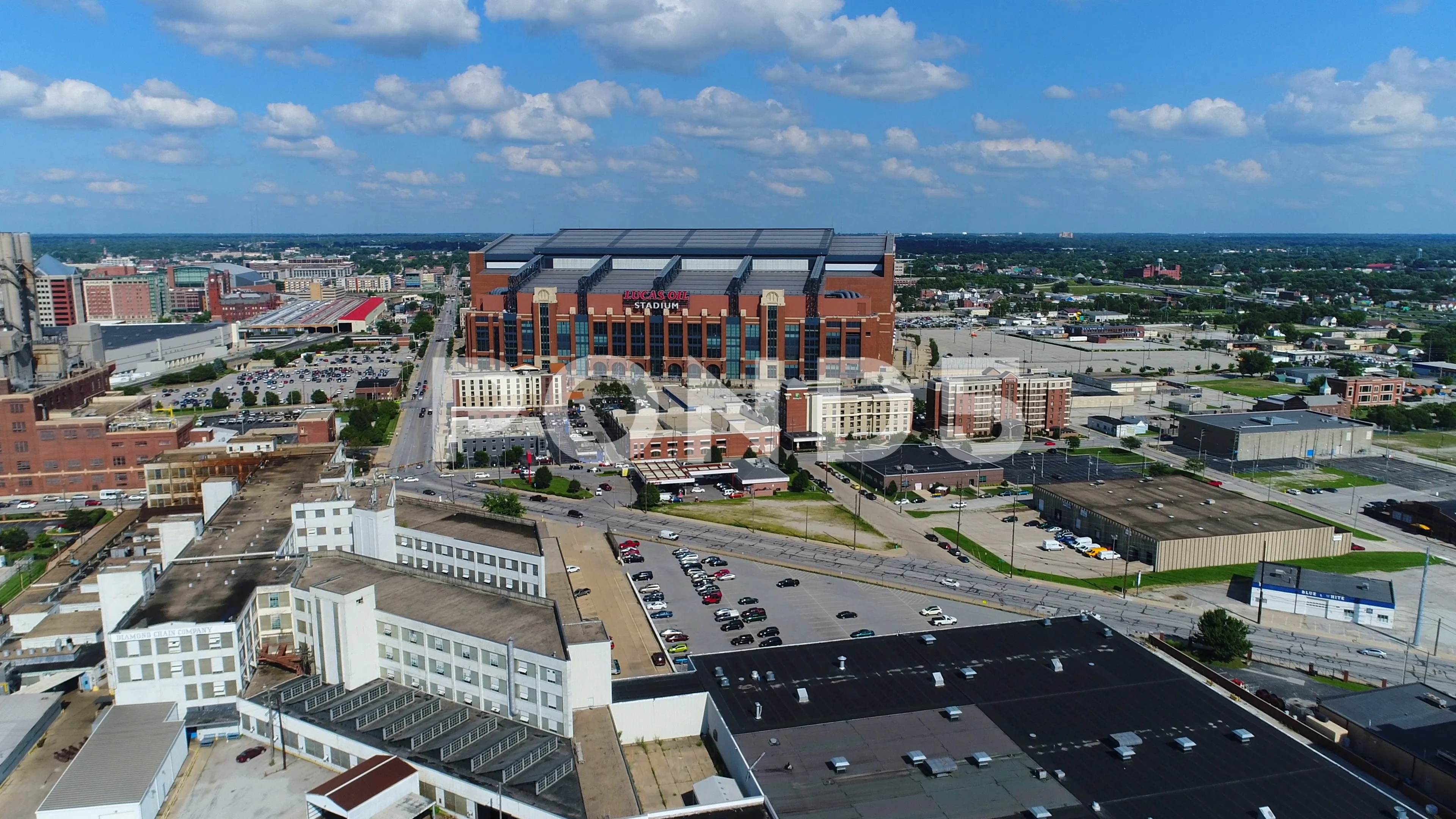 Aerial of lucas oil stadium hi-res stock photography and images