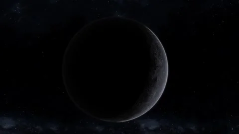 Approaching an Mercury planet in outer space. Outer space with a dark Mercu.. Stock Footage 290460894