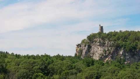 Approaching Mohonk Fire Tower Stock Footage 329846815
