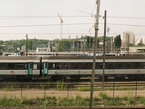Approaching Paris from train station Stock Footage 78972927
