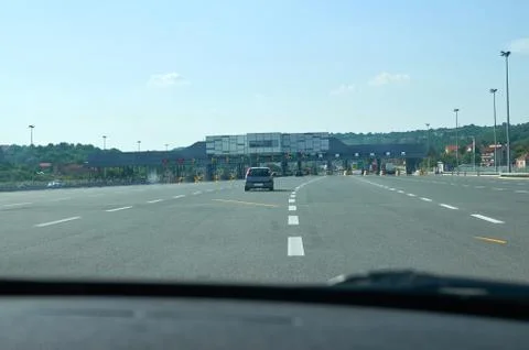 Approaching a pay toll Stock Photos