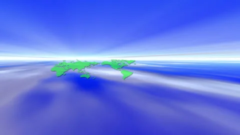 Approaching Perspective Green World Map Stock Footage 332457292