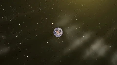 Approaching the Planet Earth. Elements of this video furnished by NASA.  Stock Footage 140881516