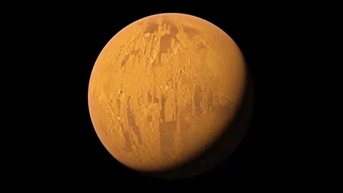 Approaching the planet Mars and moving around Stock Footage 270889848