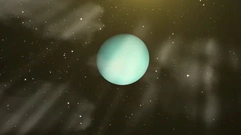Approaching at the Planet Uranus. Elements of this video furnished by NASA.   Stock Footage 140883185