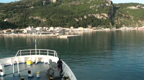 Approaching the port of an island (3) Stock Footage 30472846