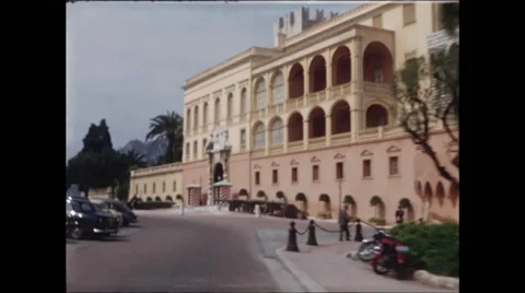 Approaching Prince's Palace of Monaco in 1957 Video stock 48179072
