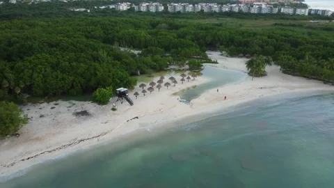 Approaching Punta Esmeralda Beach in Playa del Carmen, Mexico Stock Footage 328557837