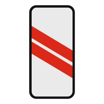 Approaching the railway icon, flat style. Stock Illustration