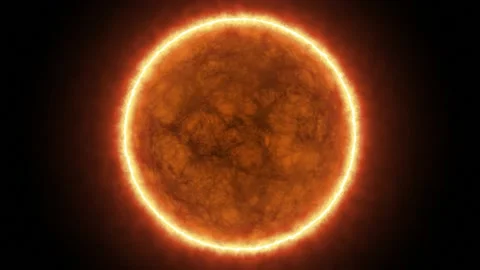 Approaching realistic burning sun surface with flares in space. 3d render Stock Footage 166323700