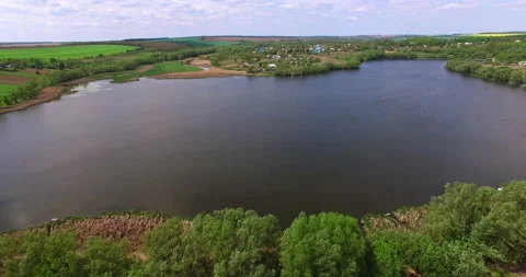 Approaching the river with beautiful waterfronts. Stock Footage 211836848