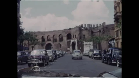 Approaching Roman Ruins Stock Footage 47972400