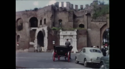 Approaching Roman Ruins Stock Footage 47972429