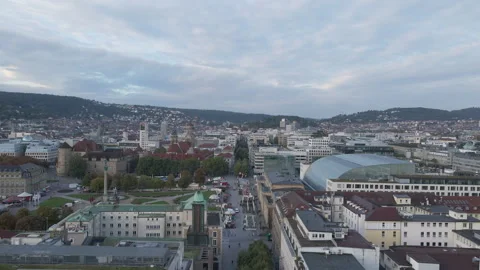Approaching Schlossplatz in Stuttgart Germany Vidéo 245442257