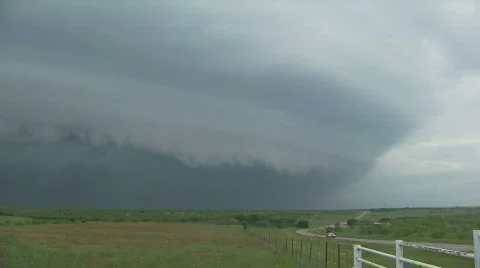 Approaching severe thunderstorm, Supercell Stock Footage 503483