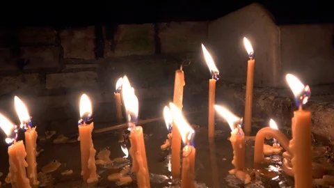 Approaching some melted candles Video stock 116772170