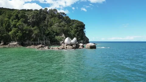 Approaching Split Apple Rock – Iconic Natural Wonder Stock Footage 303284229