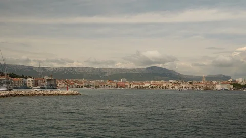Approaching Split by boat, Croatia. Stock Footage 113690785